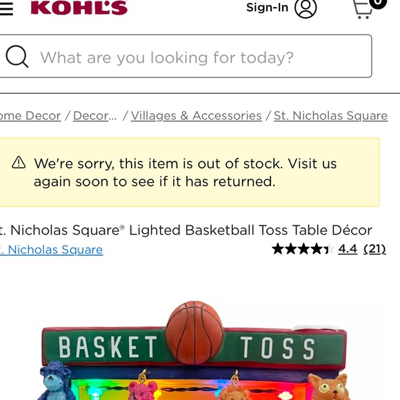 St. Nicholas Square® Lighted Basketball Toss Table Décor NEW in box MSRP $50 - Picture 5 of 8
